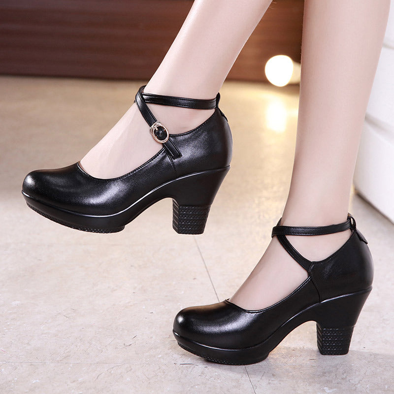 Thick-Heeled High-Heeled Mid-Heel Square Dance Shoes