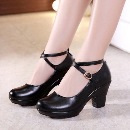 Thick-Heeled High-Heeled Mid-Heel Square Dance Shoes