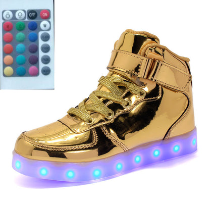High-top LED Luminous Shoes Remote Control Light Shoes