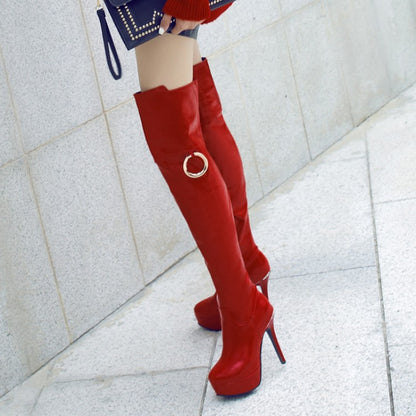 Winter New Waterproof Platform Stiletto Heels Fashion Over-the-knee Boots
