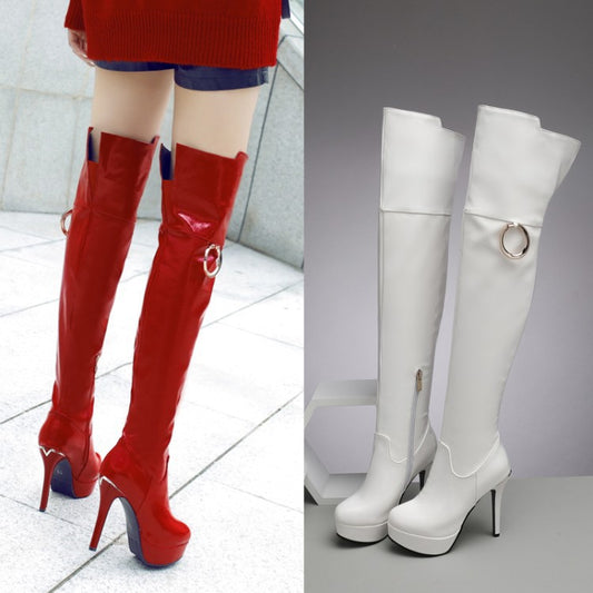 Winter New Waterproof Platform Stiletto Heels Fashion Over-the-knee Boots