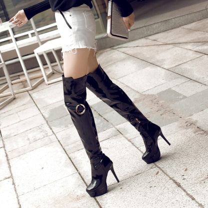 Winter New Waterproof Platform Stiletto Heels Fashion Over-the-knee Boots
