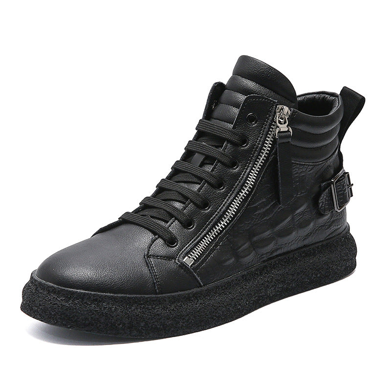High-top Men's Leather Casual Shoes