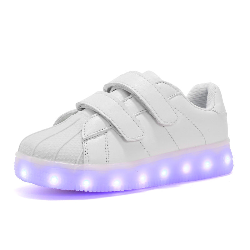 Children's Luminous  Charging LED Light Colorful Shell-Toe Shoes