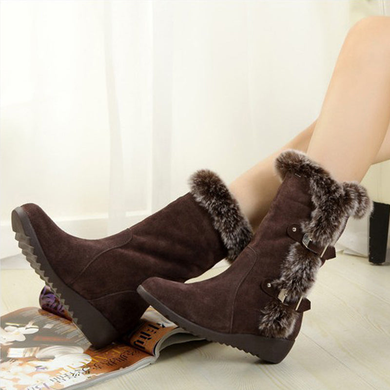 Warm Fur Mid-Calf Boots: New Winter Chic