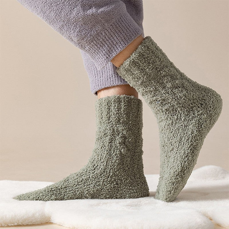 Winter Warm Fuzzy Coral Fleece Velvet Thickened Sleeping Floor Socks