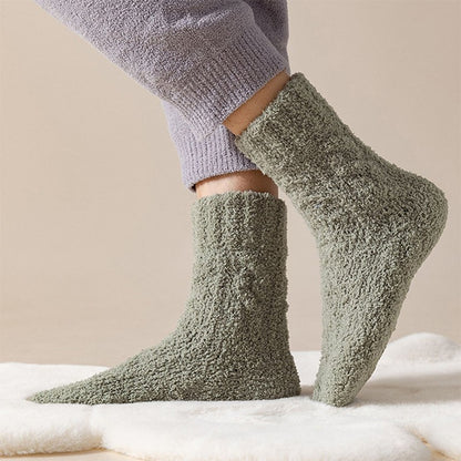 Winter Warm Fuzzy Coral Fleece Velvet Thickened Sleeping Floor Socks