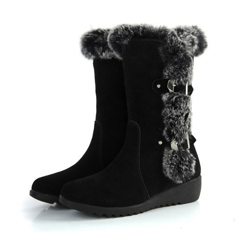 Warm Fur Mid-Calf Boots: New Winter Chic