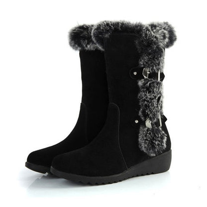 Warm Fur Mid-Calf Boots: New Winter Chic