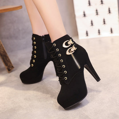 High heels stiletto zipper ankle boots