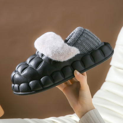 Women Bubble Shoes With Foldable Heel Warm Indoor House Slippers