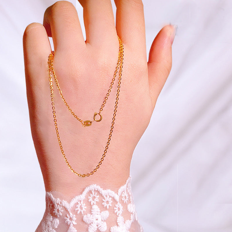 18K Gold O-shaped Clavicle Gold Necklace
