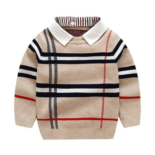 Plaid Toddler Kid Sweater Knit Pullover