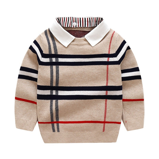 Plaid Toddler Kid Sweater Knit Pullover