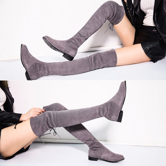 Flat flat elastic boots