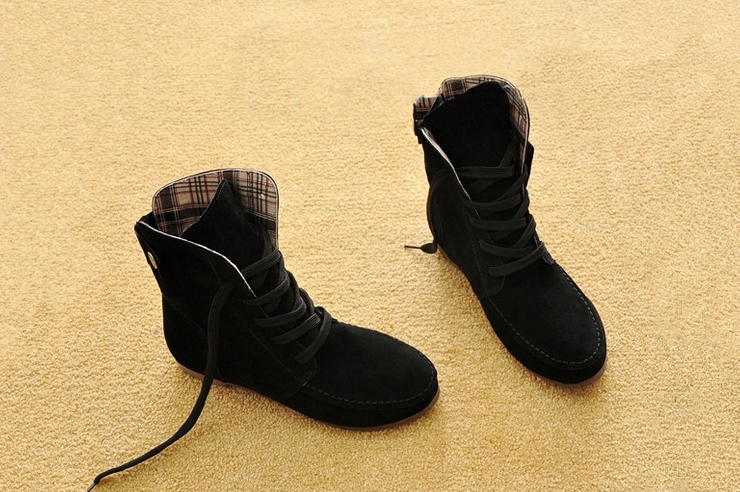 Winter new women's boots flat lace boots