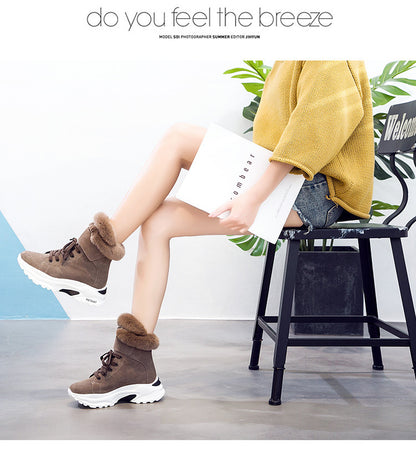 Women's Urban Style Plush Boots