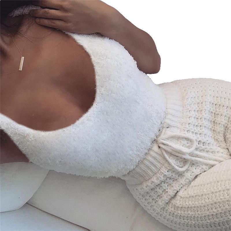 Long Sleeve Crop Tank Top Shorts Pajama Set