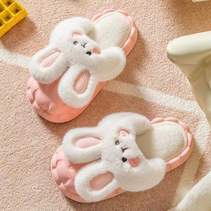 Cute Rabbit Fuzzy Detachable Washable House Shoes