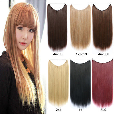 Invisible Wire No Clips in Hair Extensions Secret Fish Line Silky Straight Synthetic