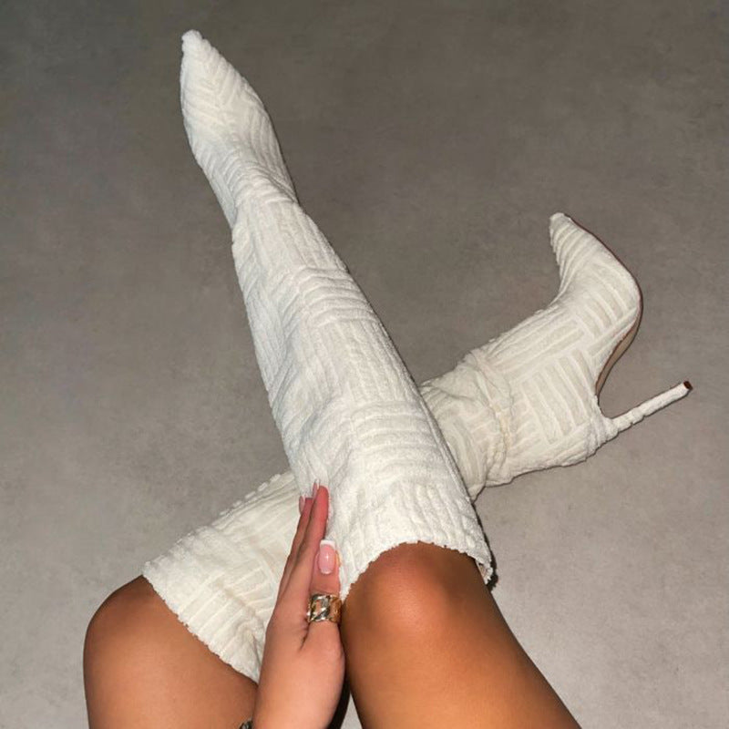 Sexy Suede Pattern High Heel Boots