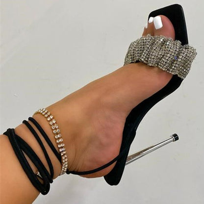 Women Rhinestone High Heel Sandals