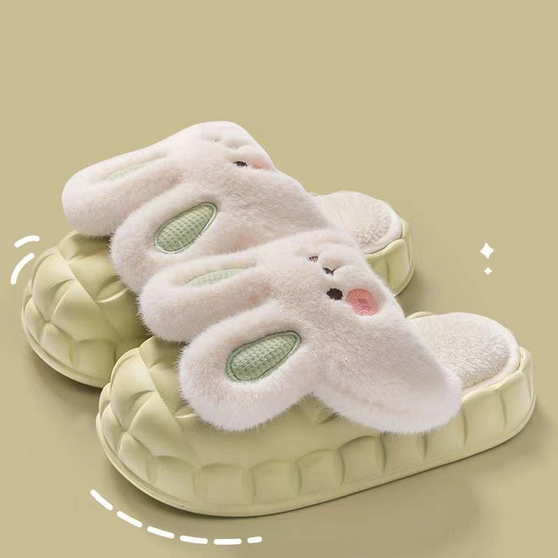 Cute Rabbit Fuzzy Detachable Washable House Shoes