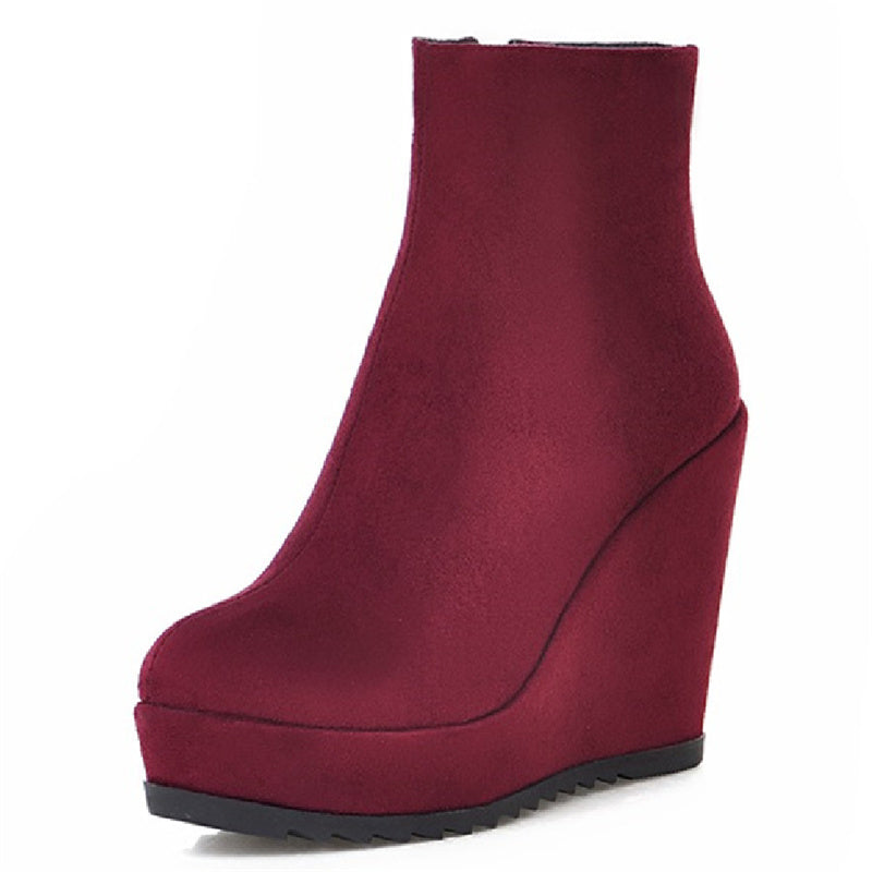 Autumn And Winter Women Platform Platform Wedge Boots