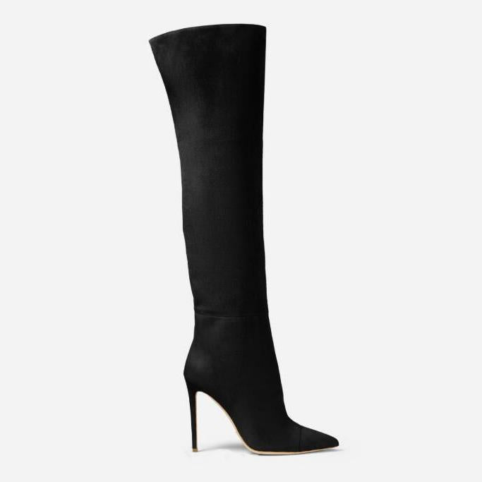 Stiletto High Heels Over The Knee Boots Suede Sleeve Women's Boots Large Size