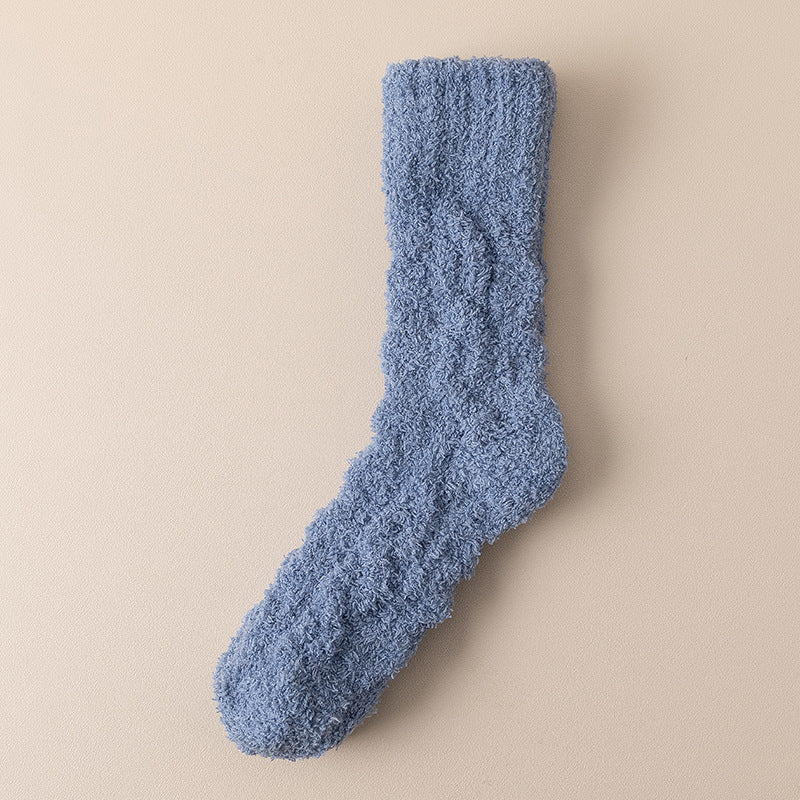 Winter Warm Fuzzy Coral Fleece Velvet Thickened Sleeping Floor Socks