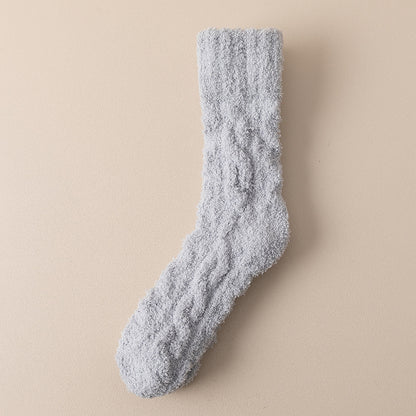 Winter Warm Fuzzy Coral Fleece Velvet Thickened Sleeping Floor Socks