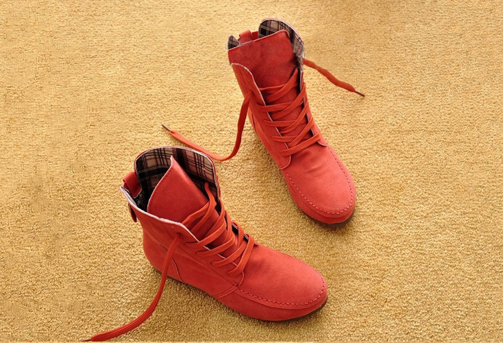 Winter new women's boots flat lace boots