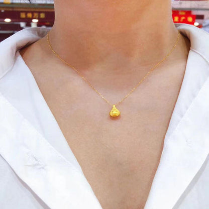 18K Yellow Gold Buddha Pendant Necklace