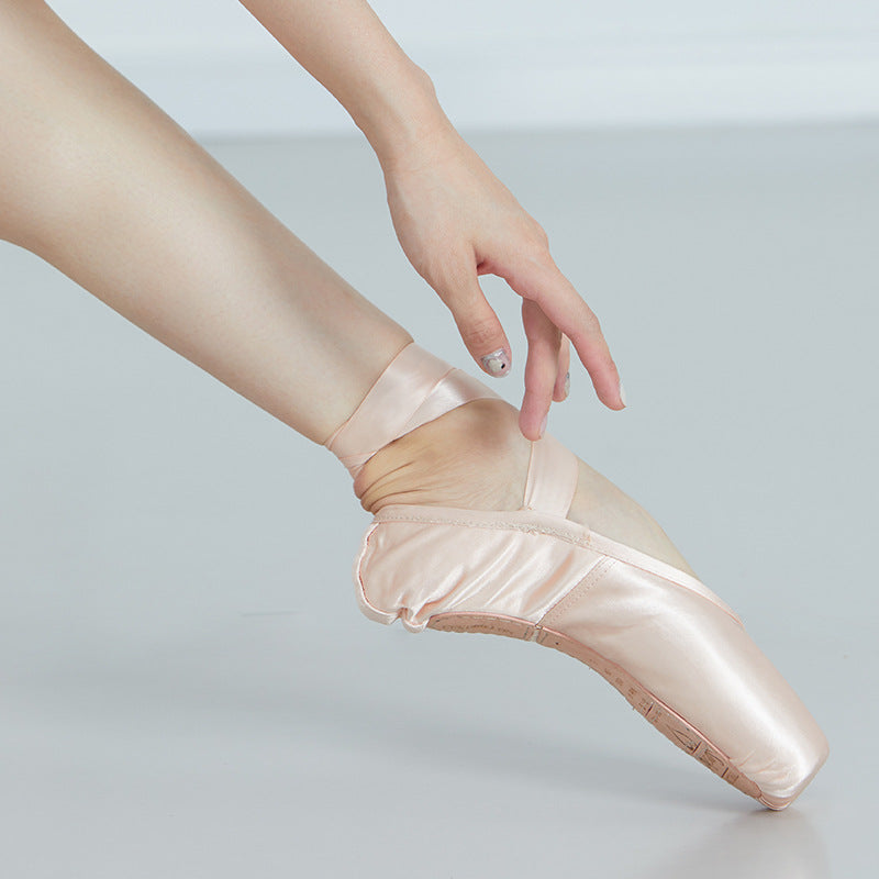 Lace-up Ballet Shoes Satin Leather Pointe Shoes