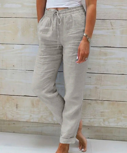 Effortless Elegance: Women's High Waist Cotton Linen Bliss