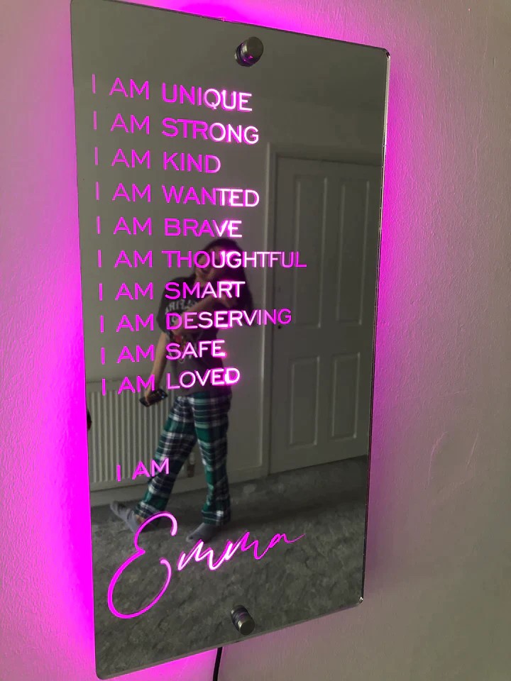 Name in Lights: LED Mirror for Personalized Bedroom Brilliance