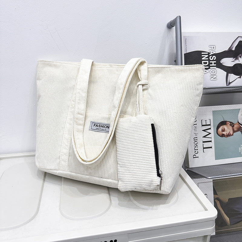Winter Chic: Corduroy Shoulder Bag Set