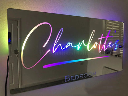 Name in Lights: LED Mirror for Personalized Bedroom Brilliance