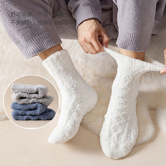 Winter Warm Fuzzy Coral Fleece Velvet Thickened Sleeping Floor Socks