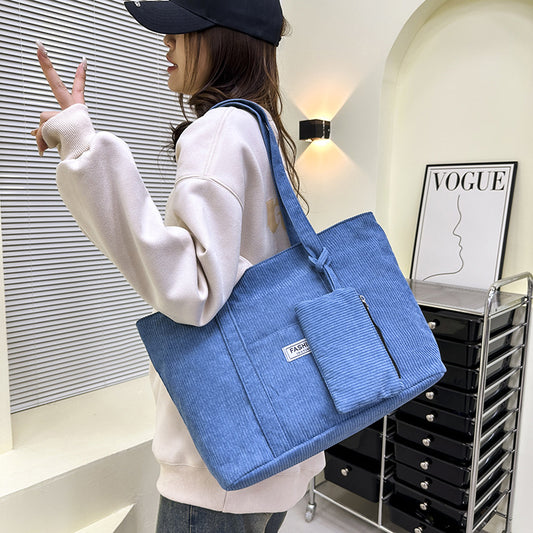 Winter Chic: Corduroy Shoulder Bag Set