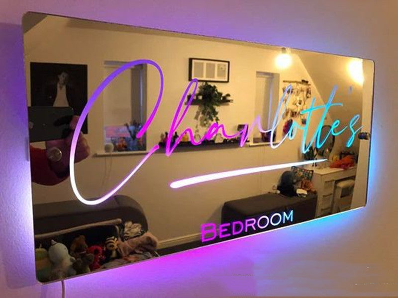 Name in Lights: LED Mirror for Personalized Bedroom Brilliance