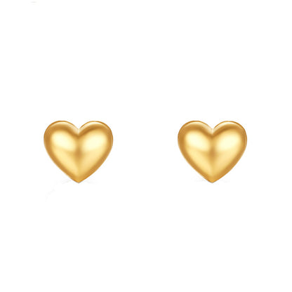 18K Gold Love Stud Earrings AU750 Rose Gold