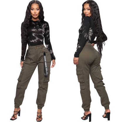 Slim Fit Camouflage Comfortable Leisure Tapered Stretch Overalls