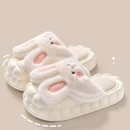 Cute Rabbit Fuzzy Detachable Washable House Shoes