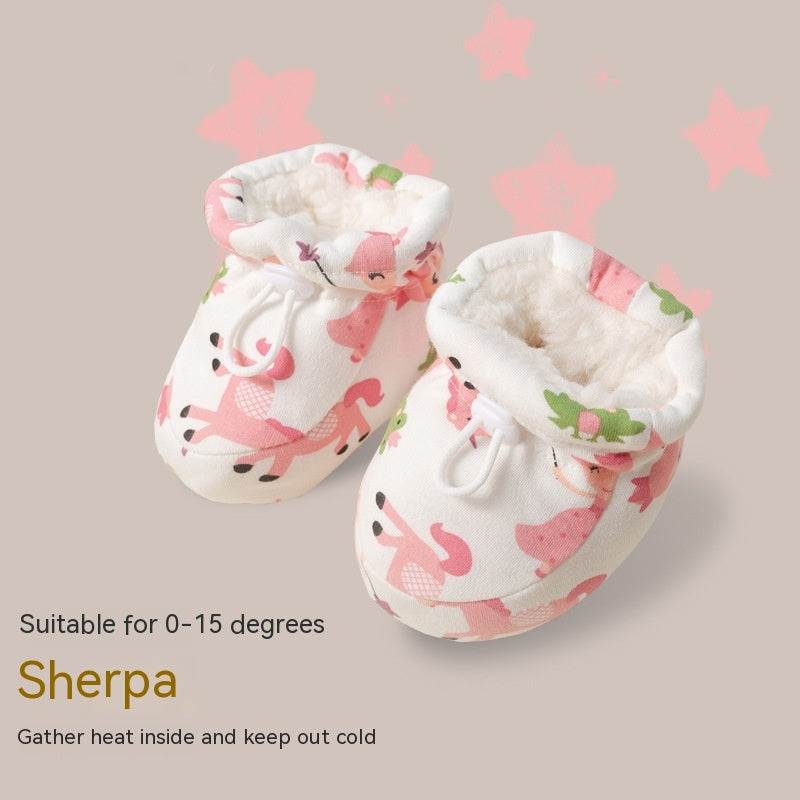 Baby Shoes Toddler Warm Cotton-padded Shoes With Velvet