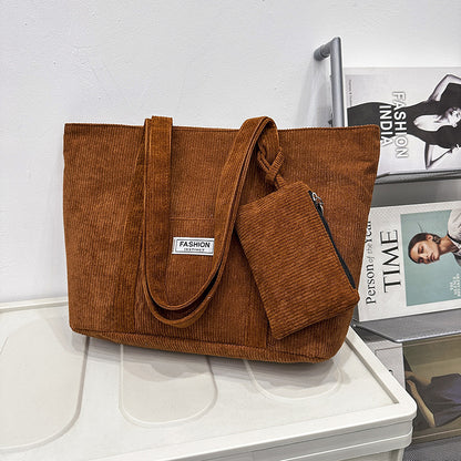Winter Chic: Corduroy Shoulder Bag Set