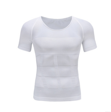 Male Chest Compression Fitness Hero Belly Buster Slimming T-shirt