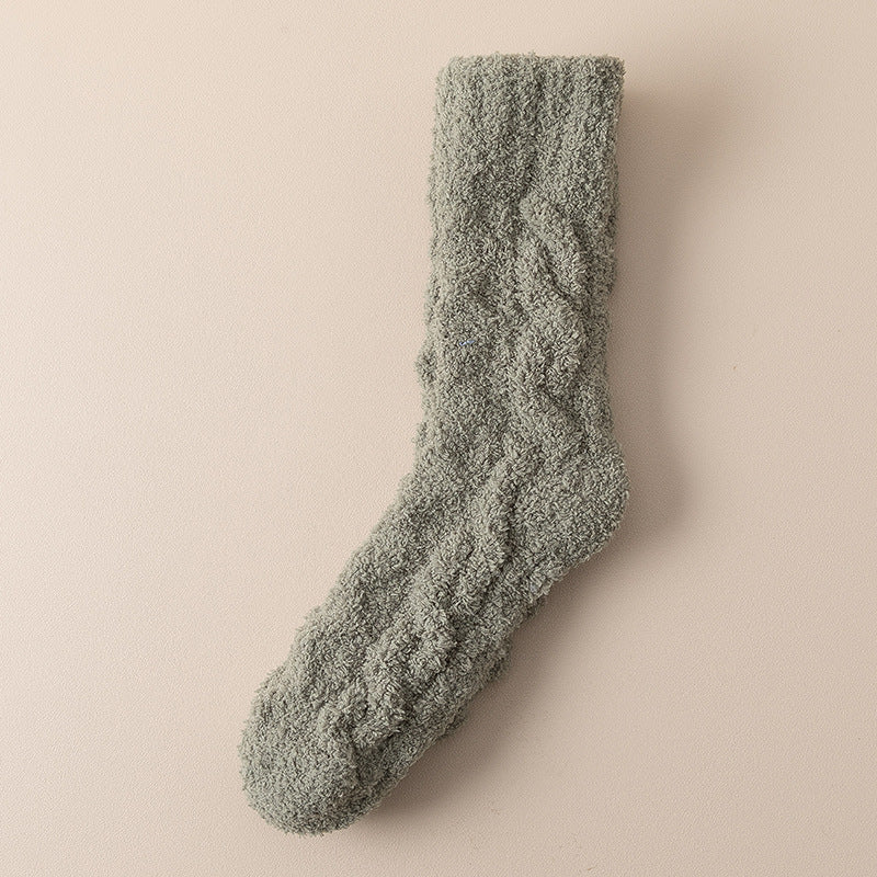 Winter Warm Fuzzy Coral Fleece Velvet Thickened Sleeping Floor Socks