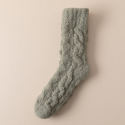 Winter Warm Fuzzy Coral Fleece Velvet Thickened Sleeping Floor Socks
