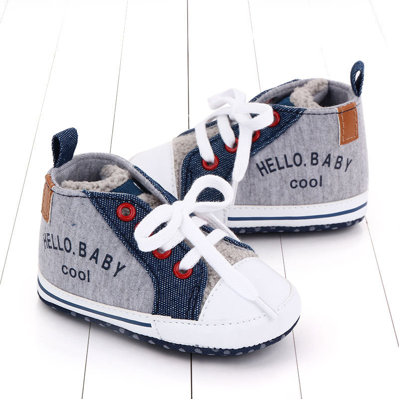 Canvas color matching letters walking shoes